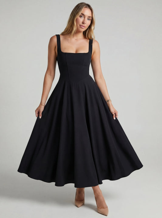 Vestido de vuelo Melissa Veska, color blanco, con detalles de vuelo y corte elegante, mostrado en la imagen.