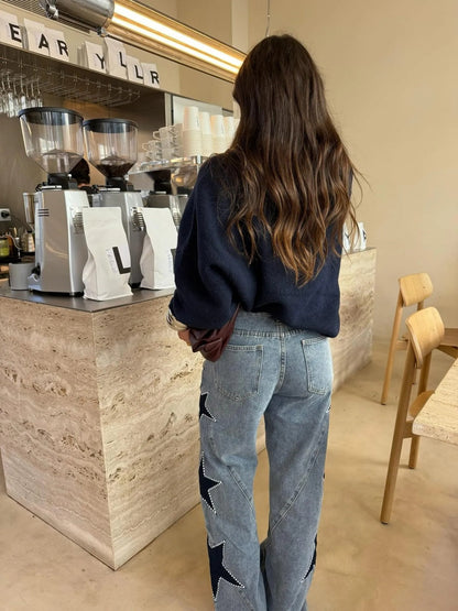 Casual Star Straight Jeans - Veska 