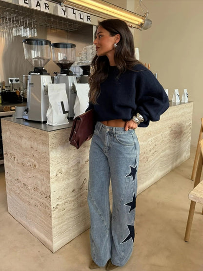 Casual Star Straight Jeans - Veska 