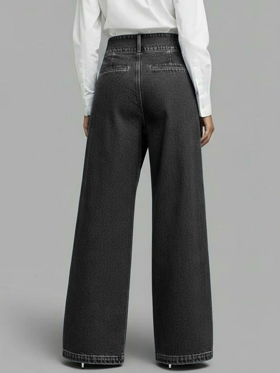 PANTALON DENIM WIDE LEG CRUZADO - Veska 
