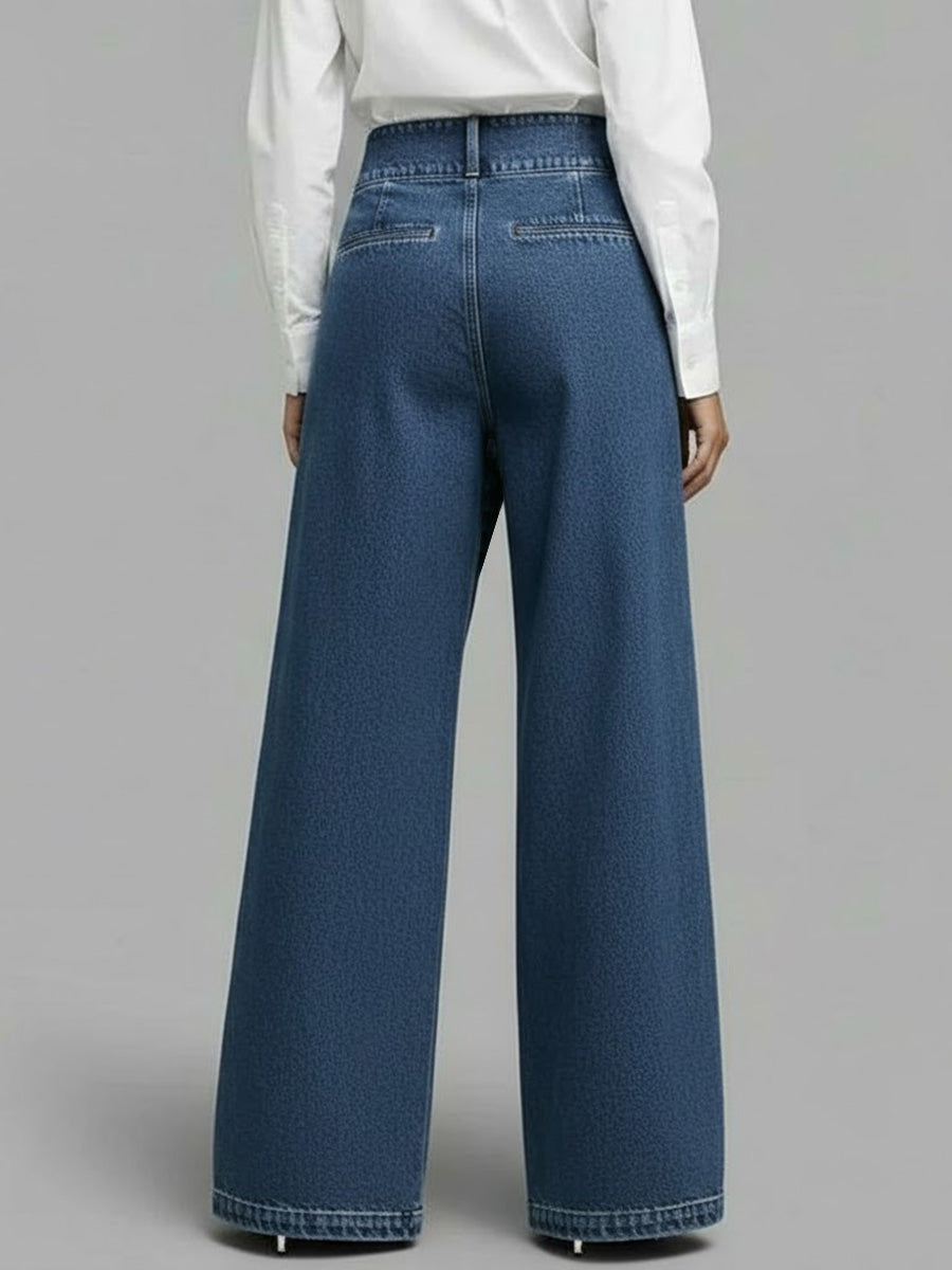 PANTALON DENIM WIDE LEG CRUZADO - Veska 