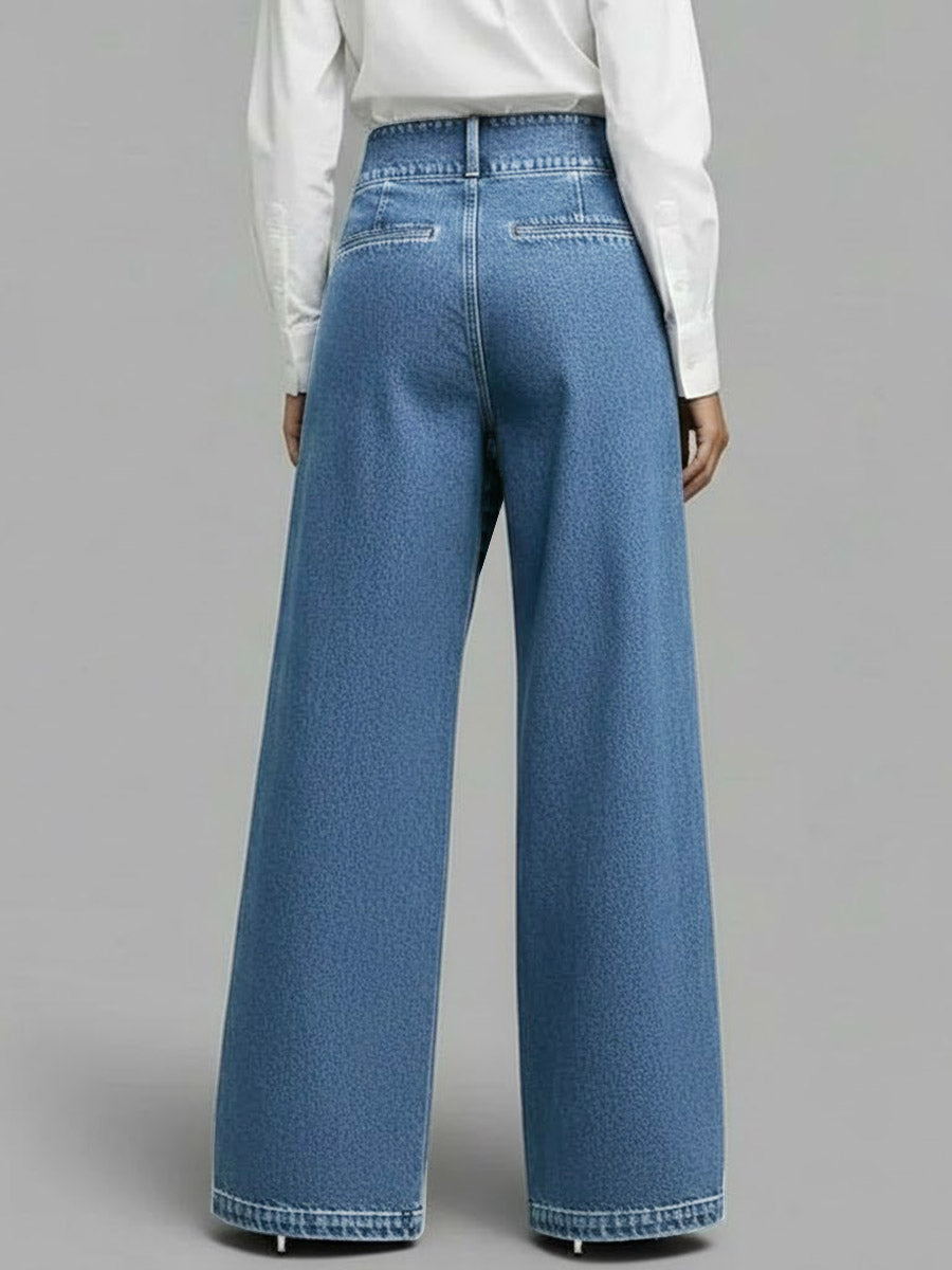 PANTALON DENIM WIDE LEG CRUZADO - Veska 