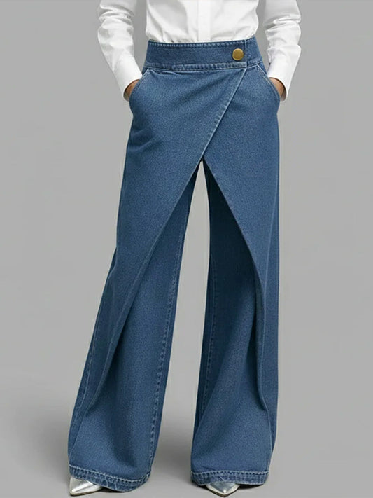 PANTALON DENIM WIDE LEG CRUZADO - Veska 