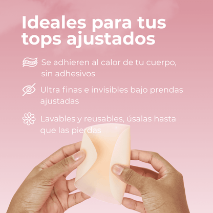 Pezoneras Circulares sin adhesivo de la marca Veska en paquete, protección para los pezones sin pegamento.