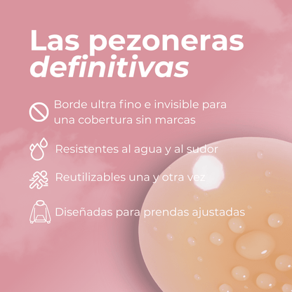 Pezoneras sin adhesivo Veska en un paquete, círculos suaves y cómodos para protección y comodidad en la piel.