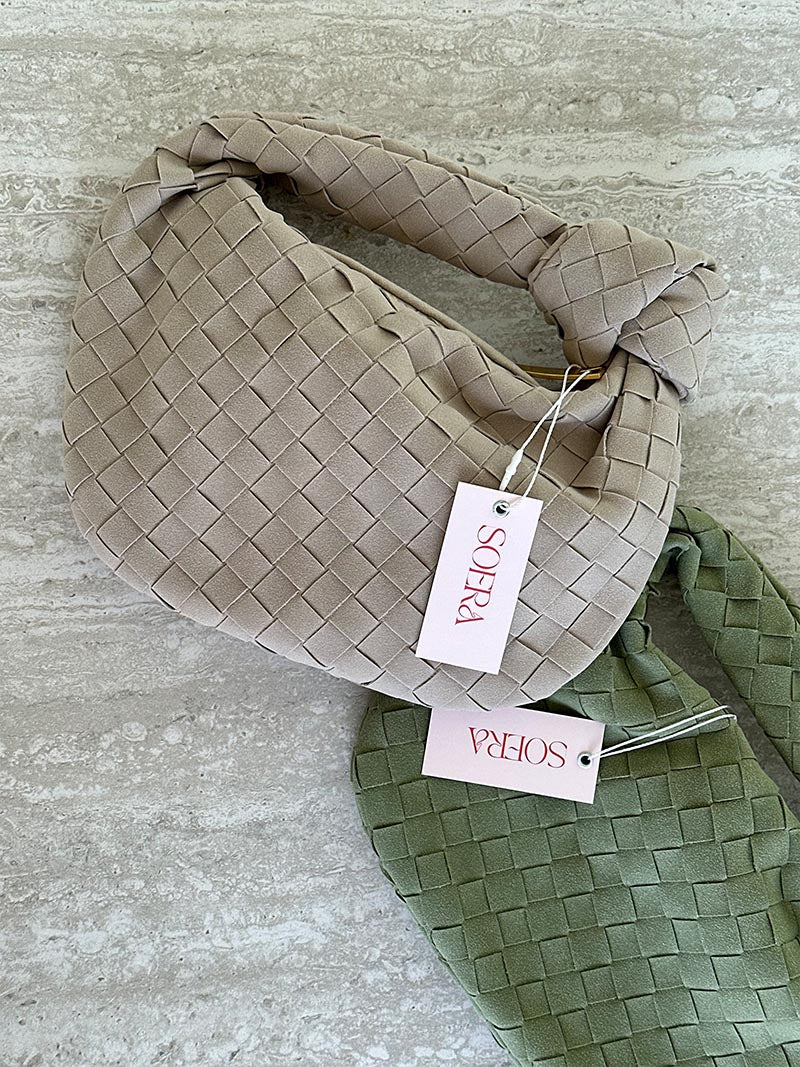 Bolso mini de ante tejido - Veska 