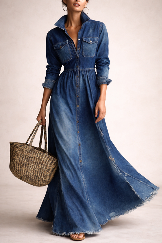 VESTIDO MAXI VAQUERO - Veska 